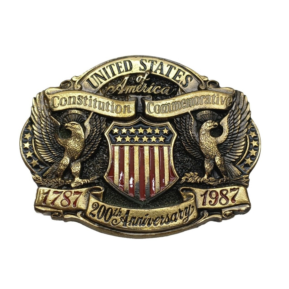 USA Bicentennial Buckle‎ Great American Belt Buckle Co. Eagle Patriotic Flag